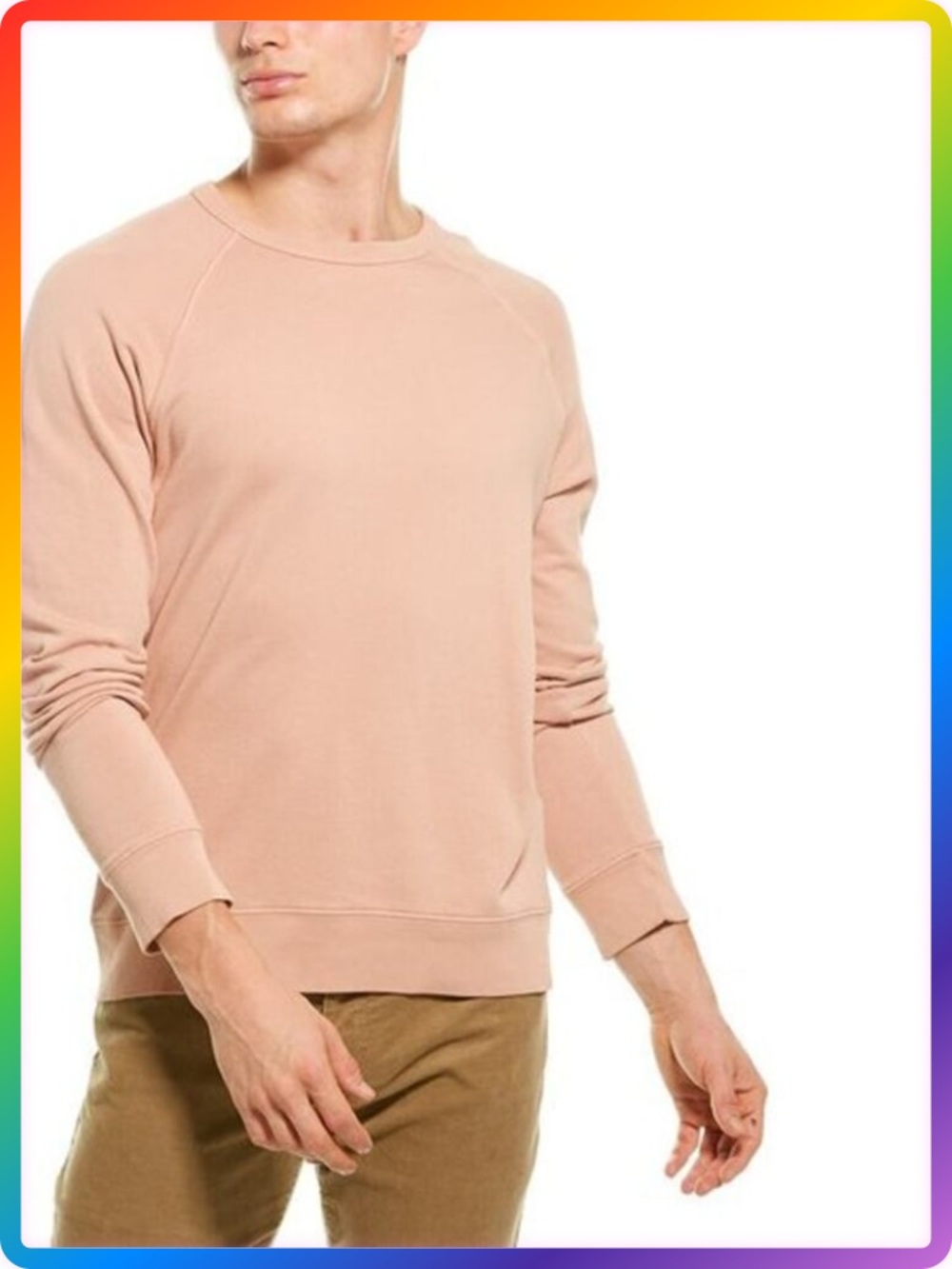 Vince Garment Dye Long Sleeve Tee MENS L Mojave Sunset Cotton USA NWT